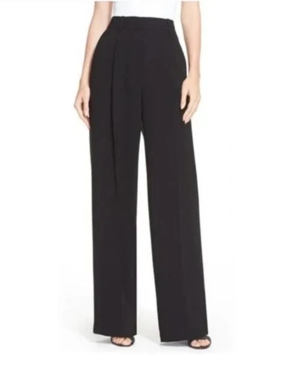 Theory Black Wide-Leg Pants - Picture 2 of 13